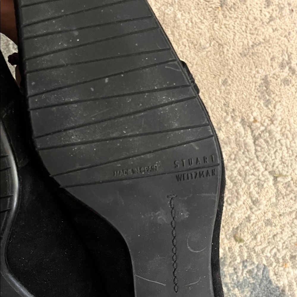 Vintage Stuart Weitzman Black and Leopard Print kitten heals - Picture 6 of 7